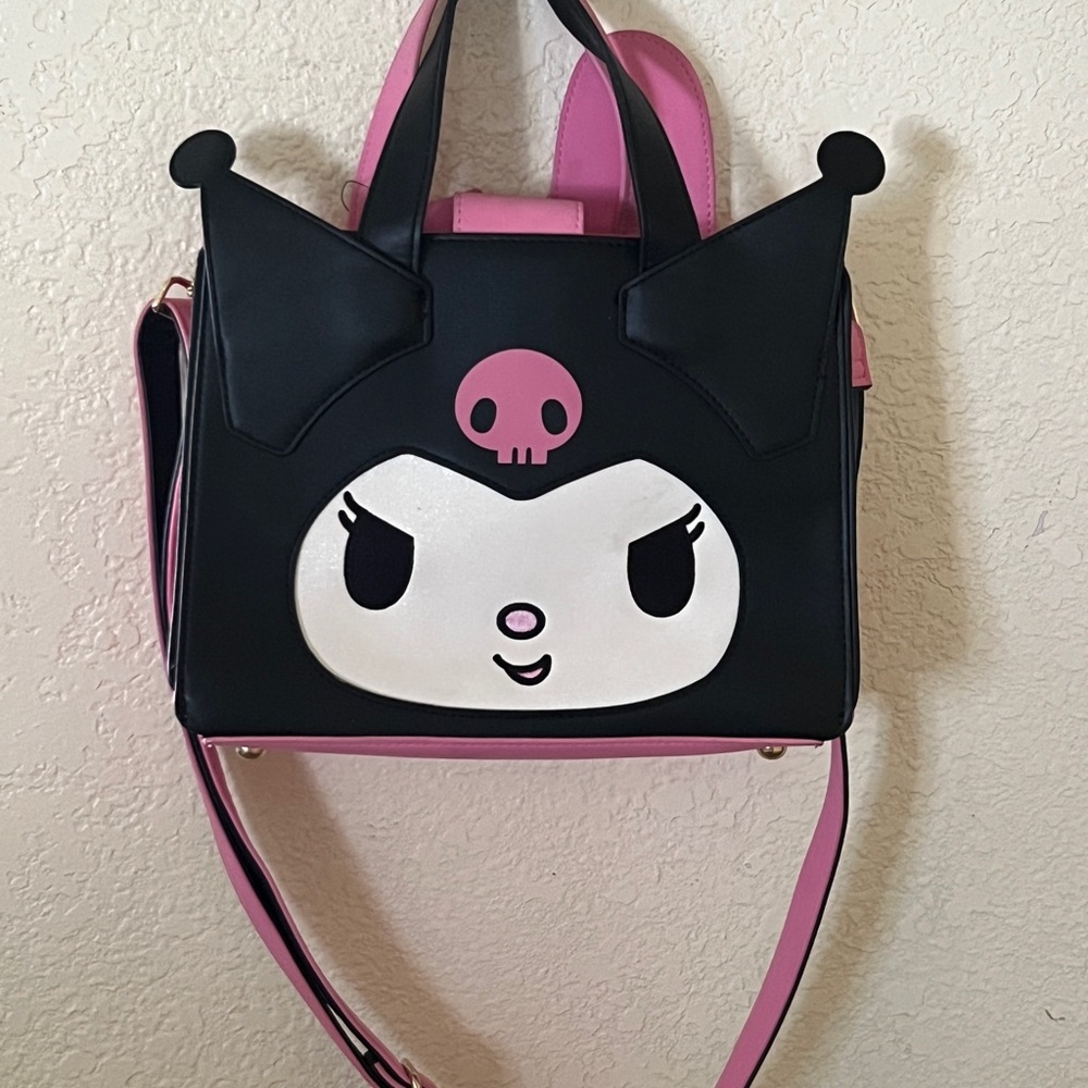 Sanrio My Melody and Kuromi pink and black Tote Bag with Bow and Ear Accents